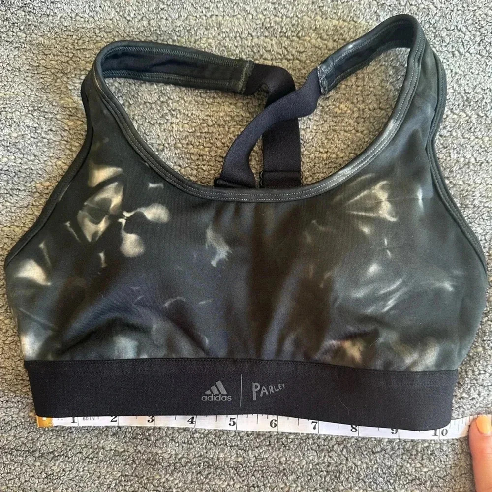 adidas Women's Don't Rest Parley Sports Bra Black Marble - Picture 2 of 3